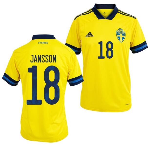 2020 EURO Sweden Home Kit Soccer Jersey Pontus Jansson #18